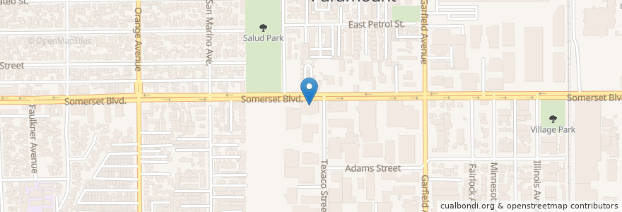 Mapa de ubicacion de Paramount Post Office en 美利坚合众国/美利堅合眾國, 加利福尼亚州/加利福尼亞州, 洛杉矶县, Paramount.