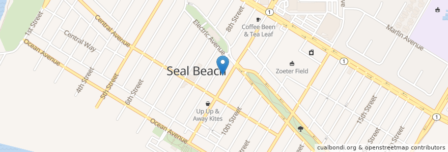 Mapa de ubicacion de Seal Beach Post Office en ایالات متحده آمریکا, کالیفرنیا, Orange County, Seal Beach.
