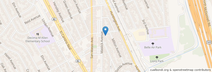 Mapa de ubicacion de Saint Johns Evangelical Church en United States, California, San Mateo County, San Bruno.