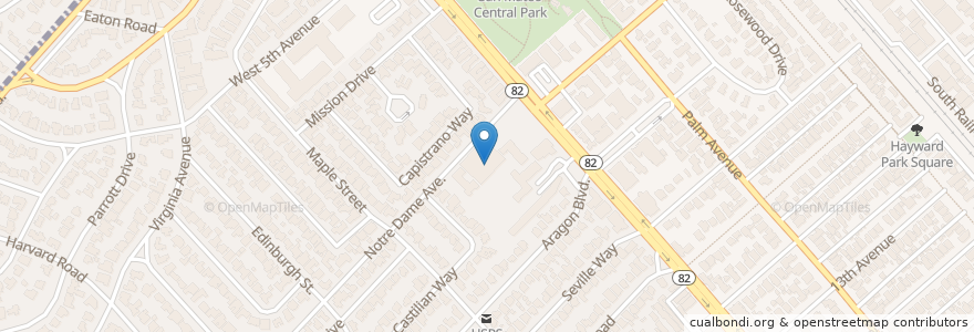 Mapa de ubicacion de Saint Matthews Roman Catholic Church en Amerika Birleşik Devletleri, Kaliforniya, San Mateo County, San Mateo.