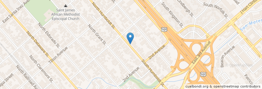 Mapa de ubicacion de Sturge Presbyterian Church en Estados Unidos Da América, Califórnia, San Mateo County, San Mateo.