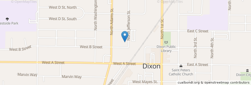 Mapa de ubicacion de Dixon Methodist Church en Amerika Syarikat, California, Solano County, Dixon.