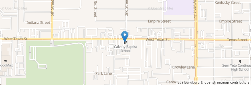 Mapa de ubicacion de Calvary Baptist School en Amerika Birleşik Devletleri, Kaliforniya, Solano County.