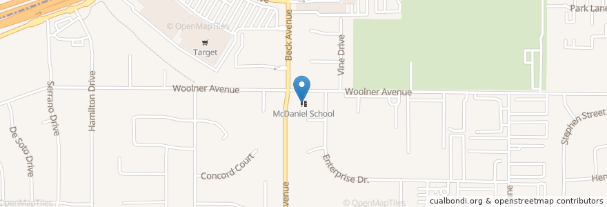 Mapa de ubicacion de McDaniel School en アメリカ合衆国, カリフォルニア州, Solano County.