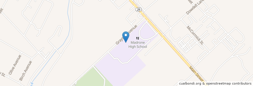 Mapa de ubicacion de Saint Helena Senior High School en États-Unis D'Amérique, Californie, Napa County, St. Helena.