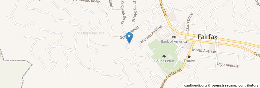 Mapa de ubicacion de Seventh Day Adventist Church en United States, California, Marin County, Fairfax.