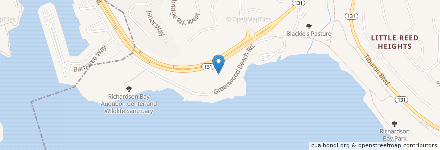Mapa de ubicacion de Tiburon Baptist Church en Stati Uniti D'America, California, Marin County, Tiburon.