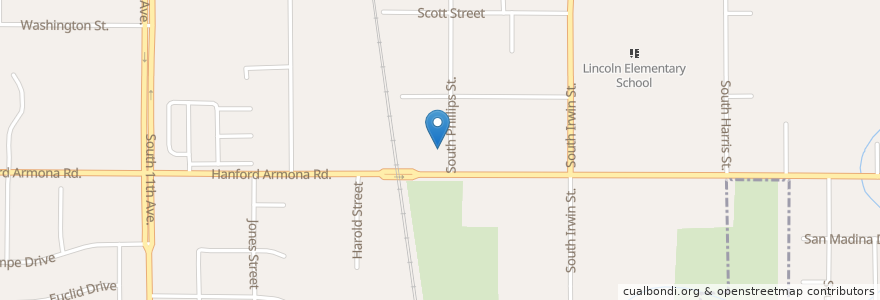 Mapa de ubicacion de Folsom Temple Church of God in Christ en 美利坚合众国/美利堅合眾國, 加利福尼亚州/加利福尼亞州, Kings County, Hanford.
