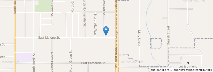 Mapa de ubicacion de Grace Temple Pentecostal Holiness Church en United States, California, Kings County, Hanford.