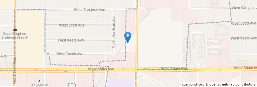 Mapa de ubicacion de Saint Columbas Episcopal Church en États-Unis D'Amérique, Californie, Fresno County, Fresno.
