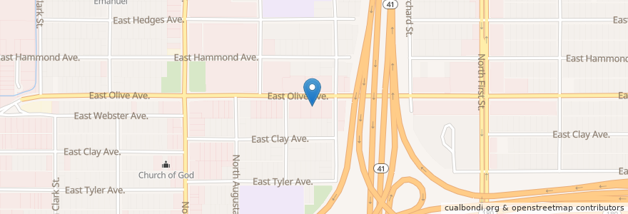 Mapa de ubicacion de Gospel Hall en United States, California, Fresno County, Fresno.