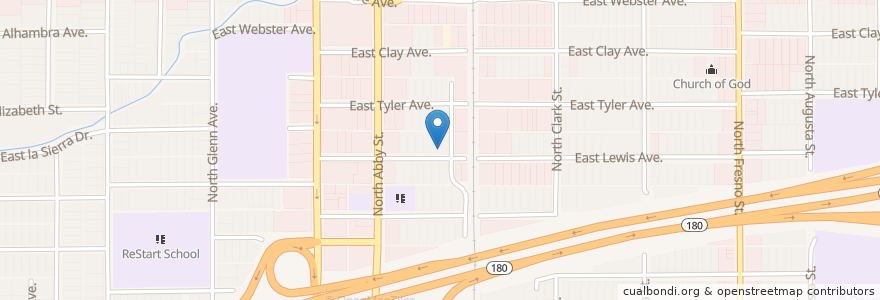 Mapa de ubicacion de Igieca Evangelica Cristiana Espiritual en United States, California, Fresno County, Fresno.
