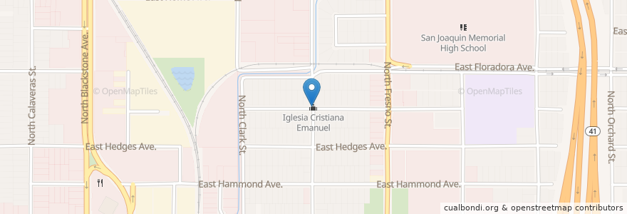 Mapa de ubicacion de Iglesia Cristiana Emanuel en Estados Unidos Da América, Califórnia, Fresno County, Fresno.