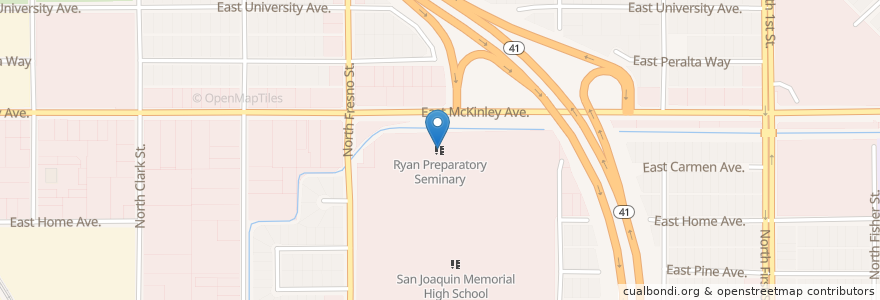 Mapa de ubicacion de Ryan Preparatory Seminary en États-Unis D'Amérique, Californie, Fresno County, Fresno.