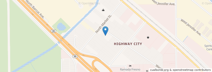 Mapa de ubicacion de First Spanish Baptist Church en United States, California, Fresno County, Fresno.