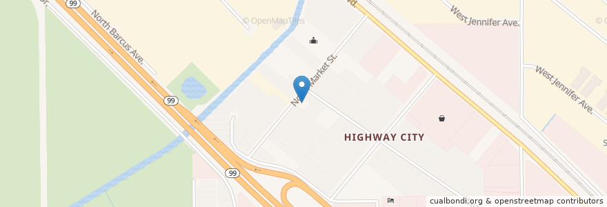 Mapa de ubicacion de Highway City Ministries en Amerika Syarikat, California, Fresno County, Fresno.
