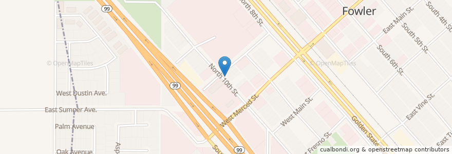 Mapa de ubicacion de Second Baptist Church en United States, California, Fresno County, Fowler.
