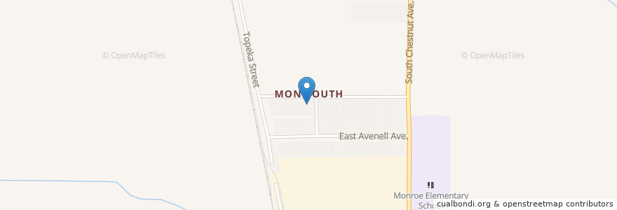 Mapa de ubicacion de Monmouth Community Presbyterian Church en United States, California, Fresno County.