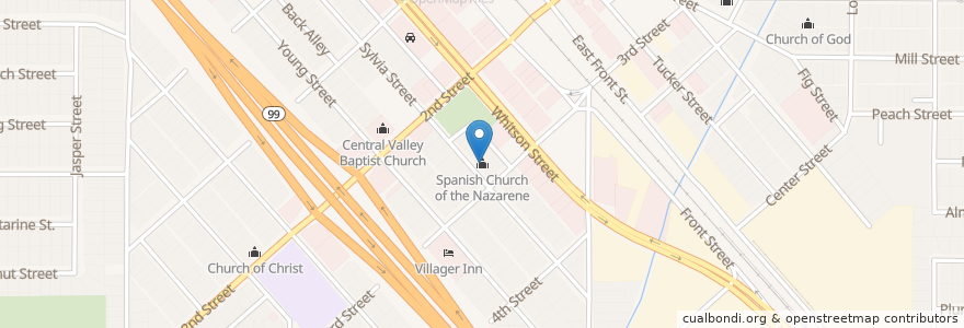 Mapa de ubicacion de Spanish Church of the Nazarene en États-Unis D'Amérique, Californie, Fresno County, Selma.