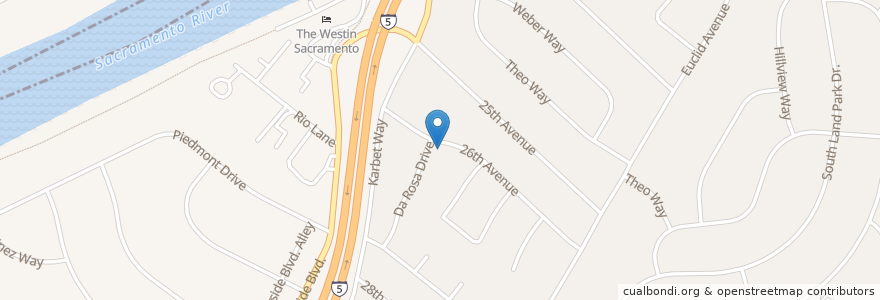Mapa de ubicacion de Saint Francis Roman Catholic Church en Amerika Birleşik Devletleri, Kaliforniya, Sacramento County, Sacramento.