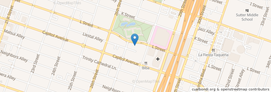 Mapa de ubicacion de Pioneer Memorial Congregational Church en 미국, 캘리포니아주, Sacramento County, Sacramento.