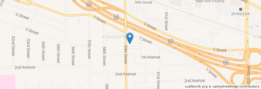 Mapa de ubicacion de Faith Bible Church en Verenigde Staten, Californië, Sacramento County, Sacramento.
