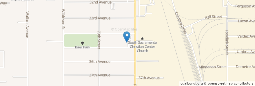 Mapa de ubicacion de Saint Mark Missionary Baptist Church en United States, California, Sacramento County, Sacramento.