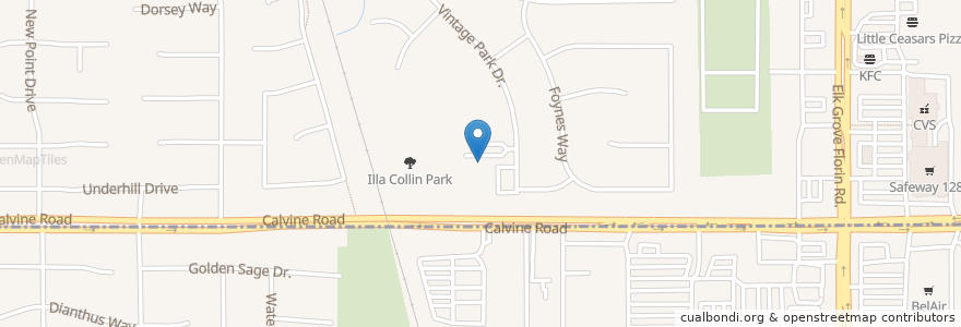 Mapa de ubicacion de Calvine Alternative High School en Amerika Birleşik Devletleri, Kaliforniya, Sacramento County.
