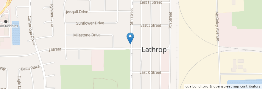 Mapa de ubicacion de Lathrop Lighthouse of the Cross Church en Amerika Syarikat, California, San Joaquin County, Lathrop.