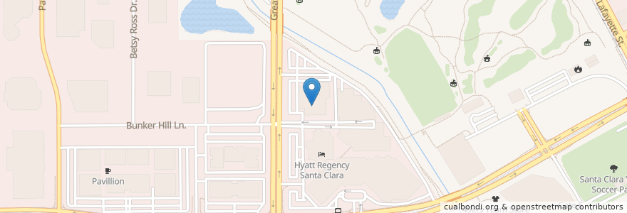 Mapa de ubicacion de University of California Santa Clara Extension Facility at Tech Mart en 미국, 캘리포니아주, Santa Clara County, Santa Clara.