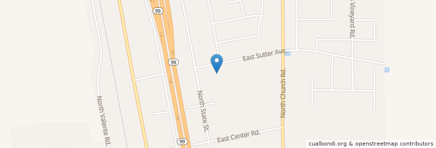 Mapa de ubicacion de Earlimart Middle School en États-Unis D'Amérique, Californie, Tulare County.