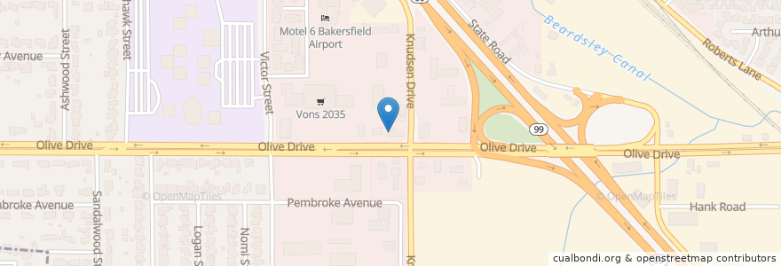Mapa de ubicacion de Bakersfield Christian Life School en États-Unis D'Amérique, Californie, Kern County.