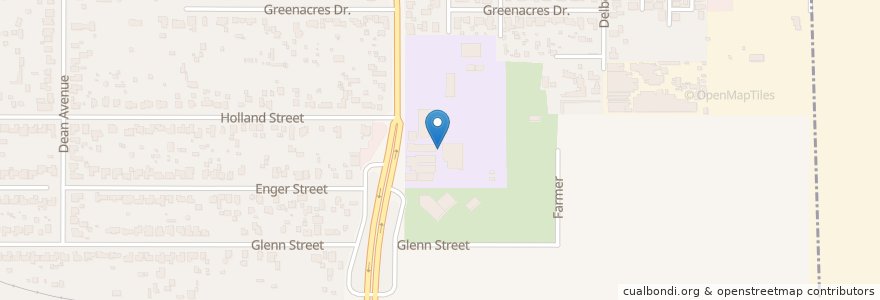 Mapa de ubicacion de Fruitdale Junior High School en 美利坚合众国/美利堅合眾國, 加利福尼亚州/加利福尼亞州, Kern County.