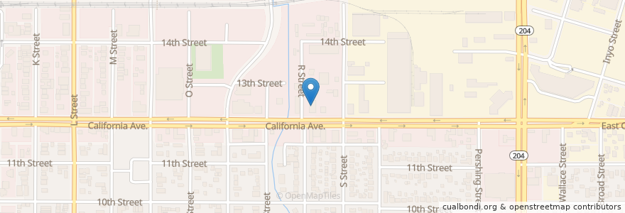 Mapa de ubicacion de Cain Memorial African Methodist Episcopal Church en United States, California, Kern County, Bakersfield.