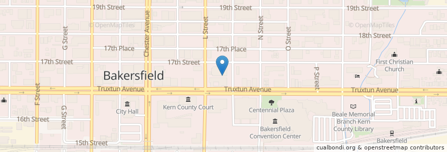 Mapa de ubicacion de First Baptist Church en United States, California, Kern County, Bakersfield.