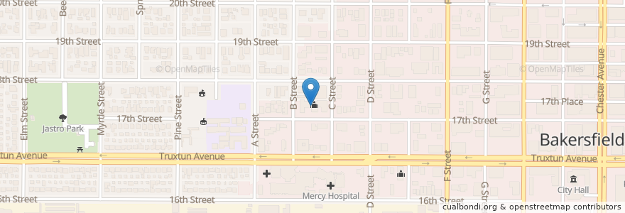 Mapa de ubicacion de Saint Pauls Episcopal Church en Amerika Birleşik Devletleri, Kaliforniya, Kern County, Bakersfield.