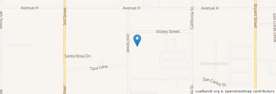 Mapa de ubicacion de Calimesa Elementary School en 미국, 캘리포니아주, San Bernardino County, Yucaipa.