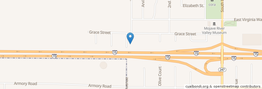Mapa de ubicacion de Church of the Nazarene en 美利坚合众国/美利堅合眾國, 加利福尼亚州/加利福尼亞州, San Bernardino County, Barstow.