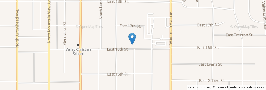 Mapa de ubicacion de Trinity United Methodist Church en Estados Unidos Da América, Califórnia, San Bernardino County, San Bernardino.