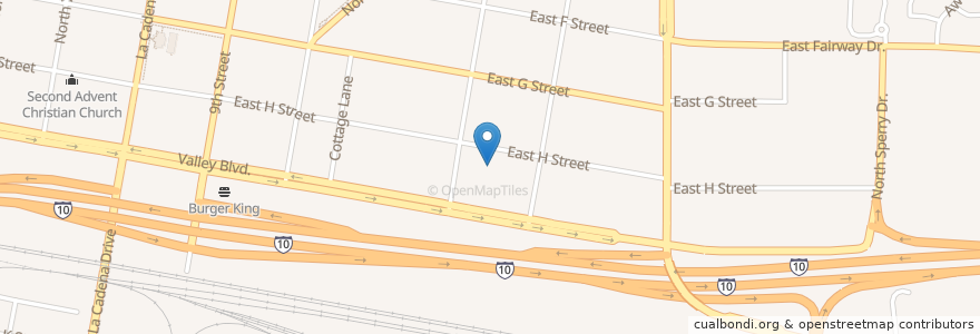 Mapa de ubicacion de Foursquare Church of Colton en Estados Unidos Da América, Califórnia, San Bernardino County, Colton.