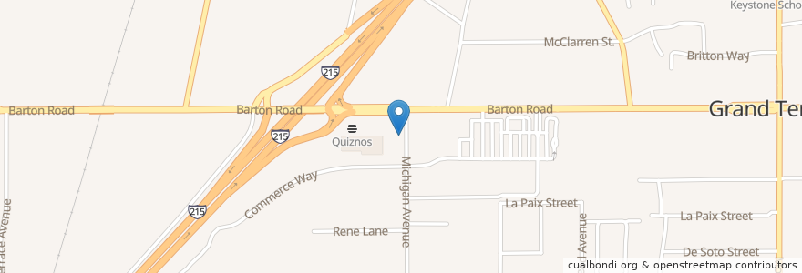 Mapa de ubicacion de Oasis Christian Fellowship Church en ایالات متحده آمریکا, کالیفرنیا, San Bernardino County, Grand Terrace.