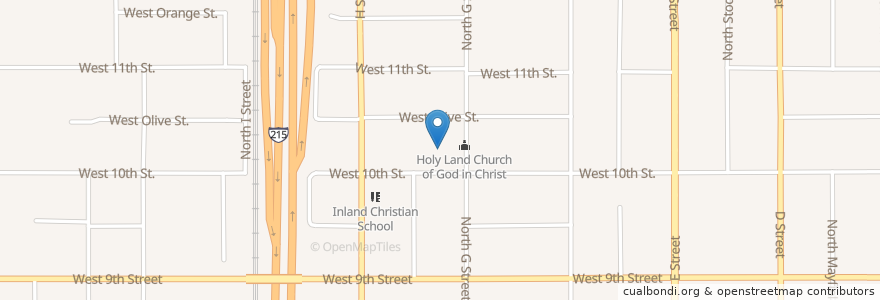Mapa de ubicacion de New Jerusalem Baptist Church en アメリカ合衆国, カリフォルニア州, San Bernardino County, サンバーナーディーノ.