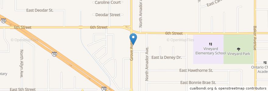 Mapa de ubicacion de Calvary Church en 미국, 캘리포니아주, San Bernardino County.