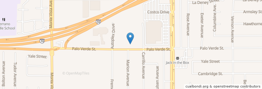 Mapa de ubicacion de First Baptist Church of Montclair en United States, California, San Bernardino County.