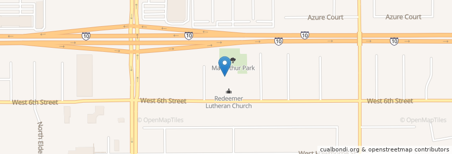 Mapa de ubicacion de Redeemer Lutheran School en Amerika Birleşik Devletleri, Kaliforniya, San Bernardino County, Ontario.