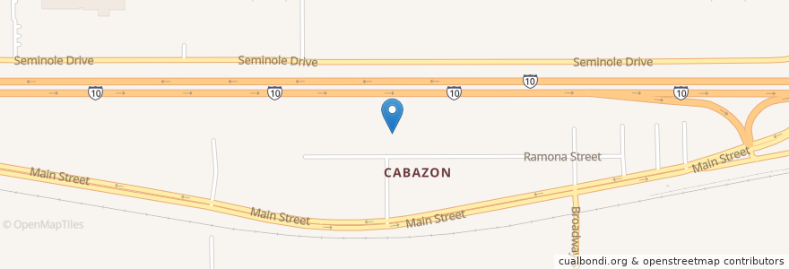 Mapa de ubicacion de Cabazon Elementary School en Vereinigte Staaten Von Amerika, Kalifornien, Riverside County.