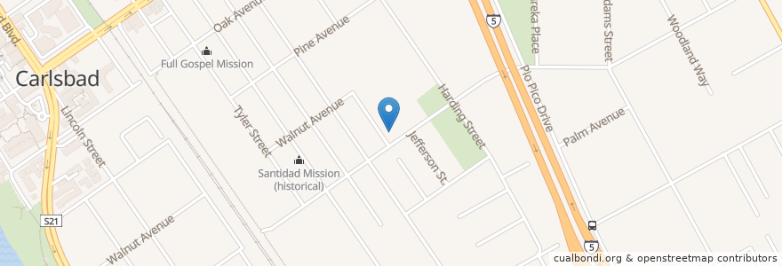 Mapa de ubicacion de La Palma High School en 미국, 캘리포니아주, San Diego County, Carlsbad.