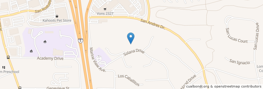 Mapa de ubicacion de Unitarian Universalist Fellowship of San Dieguito en 美利坚合众国/美利堅合眾國, 加利福尼亚州/加利福尼亞州, San Diego County, Solana Beach.