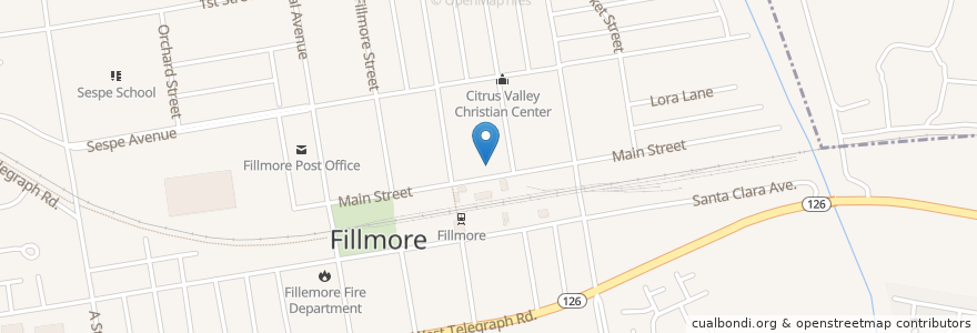 Mapa de ubicacion de Christian Praise Assembly Church en United States, California, Ventura County, Fillmore.