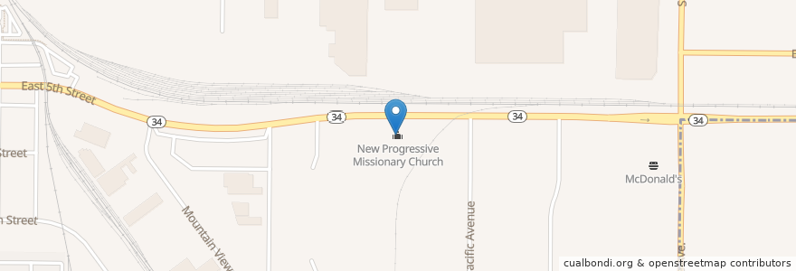 Mapa de ubicacion de New Progressive Missionary Church en United States, California, Ventura County, Oxnard.